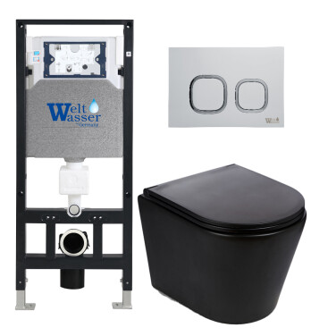 Унитаз с инсталляцией WeltWasser AMBERG 506 + SALZBACH 043 MT-BL + AMBERG RD-WT