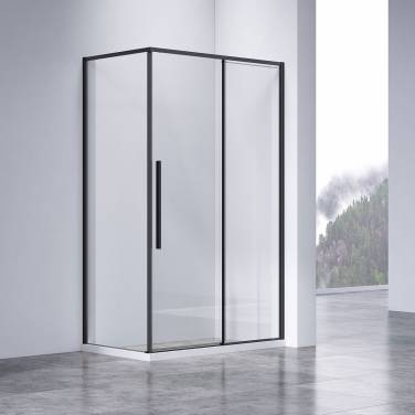 Vincea Slim-N VSR-4SN8012CLB, 1200*800, черный, стекло прозрачное