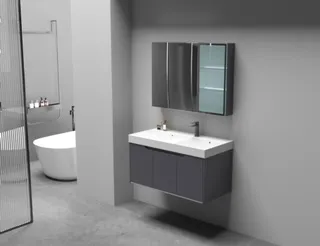 Ceruttispa MAIELLA 70 тумба 705х460х510 с зеркальным шкафом и двойной раковиной, сифоном и двойным сливным шлангом