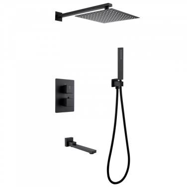 Abber Daheim AF8250B скрытого монтажа с изливом, термостат, черная матовая