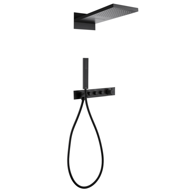 Abber Rund AF8752B скрытого монтажа без излива, термостат, черная матовая