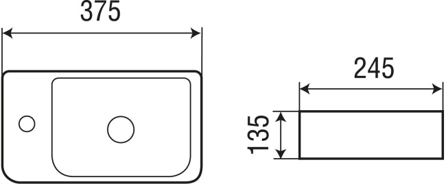 WELTWASSER AISBACH 10100 L 37,5x24,5 белый (левый)