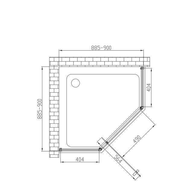 Vincea Penta VSP-3P900CLB, 900x900, черный, стекло прозрачное без поддона
