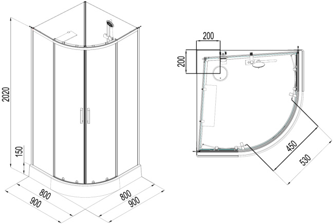 Aquanet Passion EVO R white 90x90 набор 1