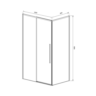 Vincea Slim-N VSR-4SN8012CLB, 1200*800, черный, стекло прозрачное