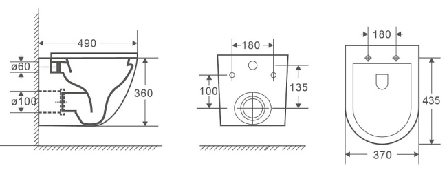 Унитаз с инсталляцией WeltWasser MARBERG 507 + MERZBACH 043 GL-BL + MAR 507 SE MT-BL
