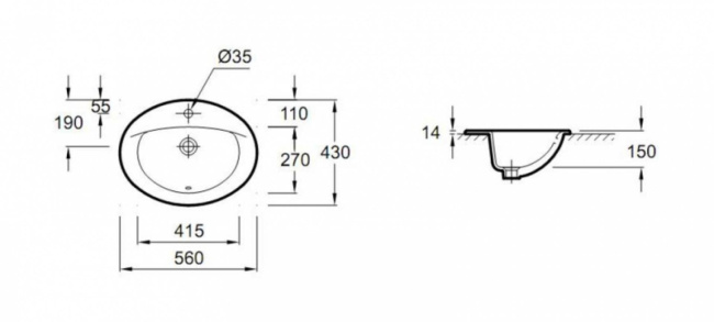 Jacob Delafon Patio E4155-00 56 см