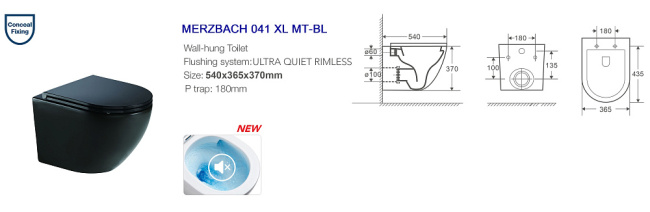 Унитаз с инсталляцией WeltWasser MARBERG 410+MERZBACH 041 XL MT-BL+MAR 410 RD черный матовый/кнопка хром матовый