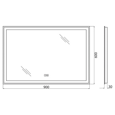 BelBagno SPC-GRT-900-600-LED-TCH-WARM с подсветкой с подогревом с сенсорным выключателем