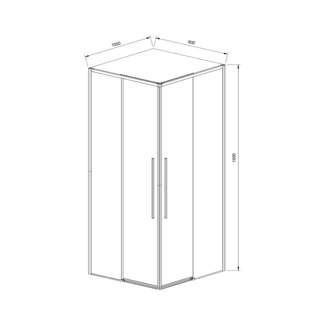 Vincea Slim-N VSS-4SN9010CL, 1000*900, хром, стекло прозрачное