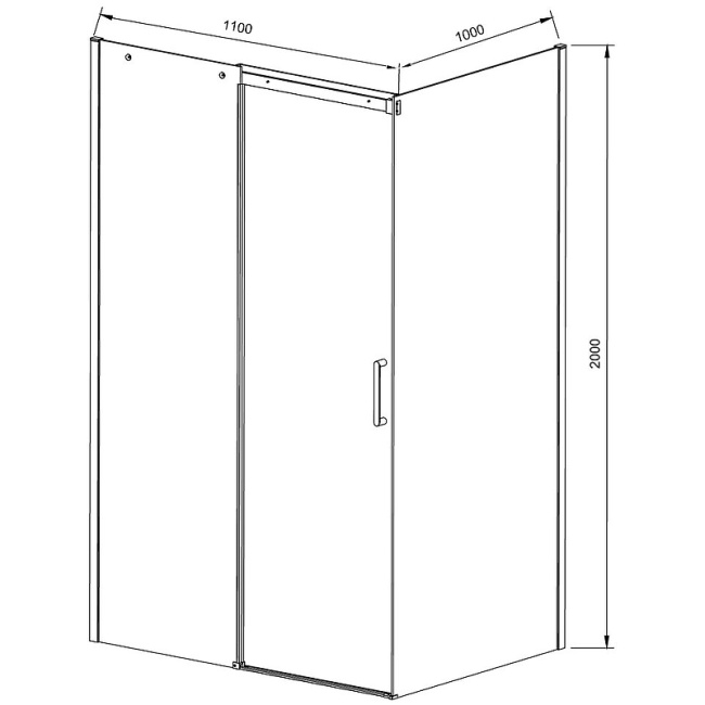 Vincea Dice 110x100 VSR-4D1011CL профиль Хром стекло прозрачное без поддона