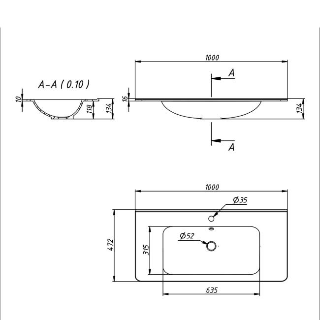 Vincea VCB-2VP100W из искусственного камня