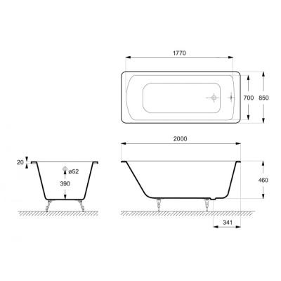 Delice Fort 200х85 с антискользящим покрытием DLR230622-AS