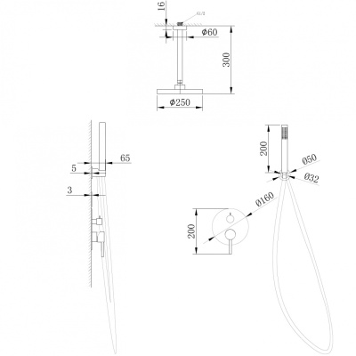 Abber Emotion AF8821B скрытого монтажа без излива, черная матовая