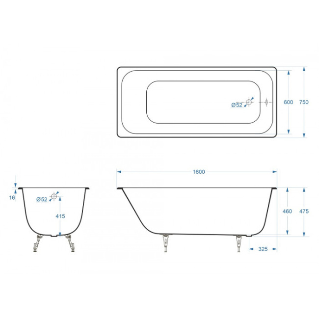 Delice Aurora 160х75 с отверстиями под ручки DLR230604R-AS