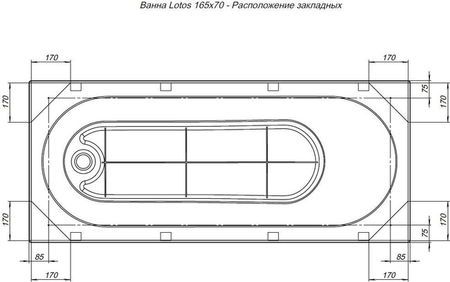 Aquanet Lotos 165x70 (с каркасом)