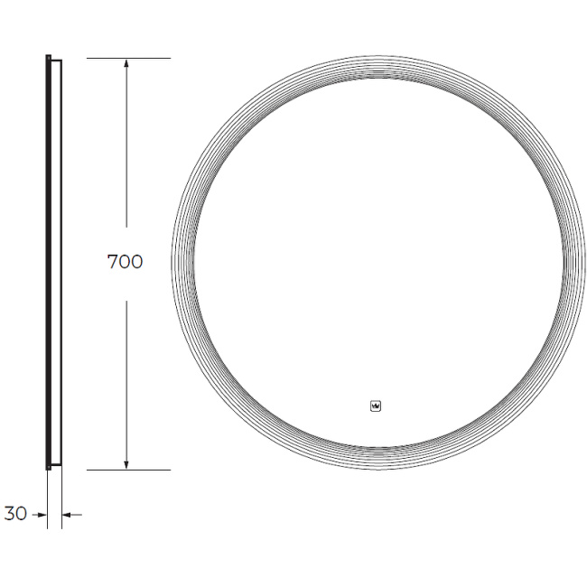 Cezares Eco 70 CZR-SPC-ECO-700-LED-TCH с подсветкой с лазерной гравировкой и сенсорным выключателем