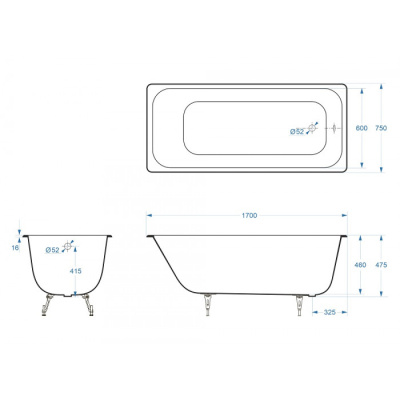 Delice Aurora 170х75 с антискользящим покрытием DLR230606-AS