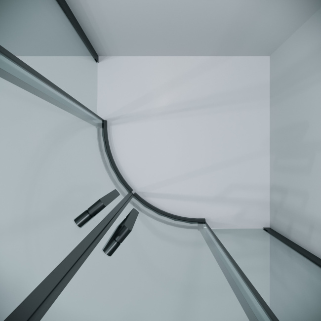 Grossman 301.K33.04.9090.21.00 Classic (90*90*195) полукруг,раздвижн,черн.матов,стекло прозрач без поддона