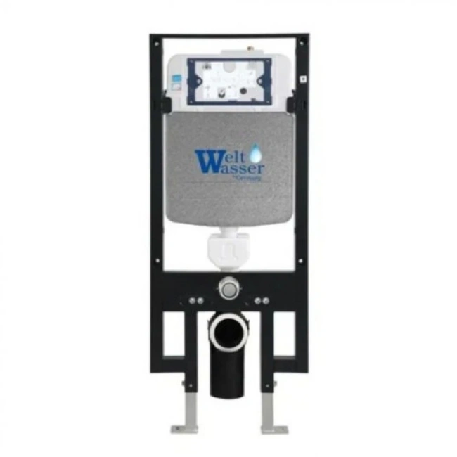 Комплект Weltwasser 10000011333 подвесной унитаз Merzbach 043 MT-BL + инсталляция Amberg 497 + кнопка Amberg RD-WT