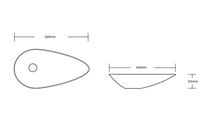 Ceruttispa CR7030 накладная, белая, каплевидная, высокая 660х440х165