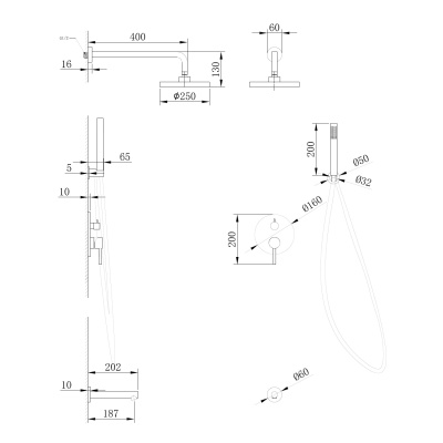 Abber Emotion AF8817B скрытого монтажа с изливом, черная матовая