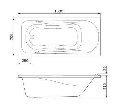 Am.Pm Sense New W76A-150-070W-A, 150x70